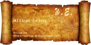 Wittye Erina névjegykártya
